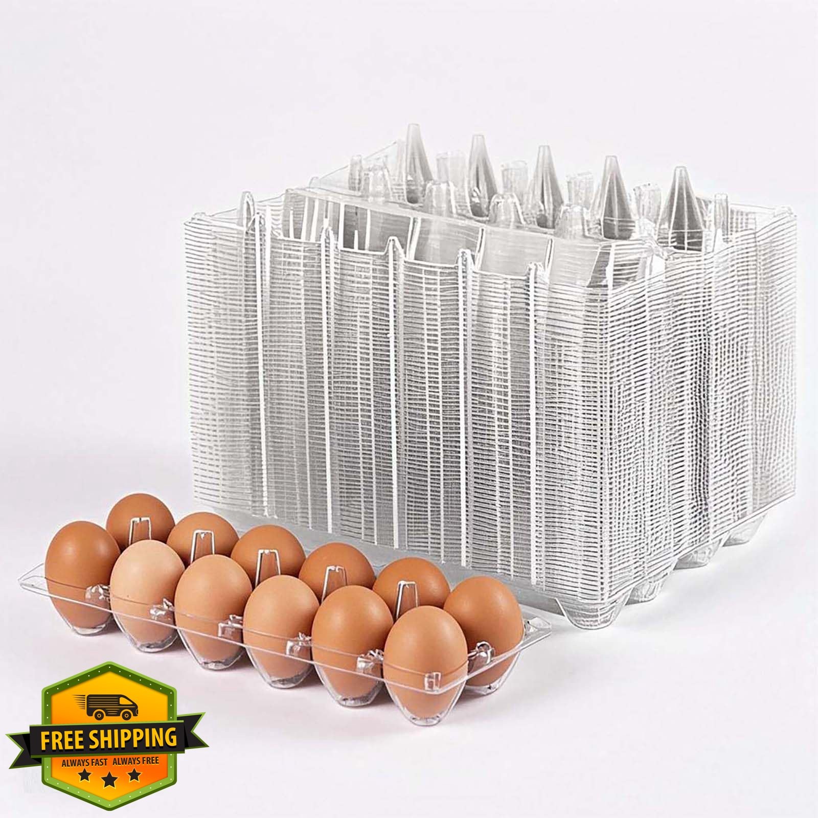 FUailiYY 120 pc Clear Plastic Egg Cartons, Bulk Market Holder