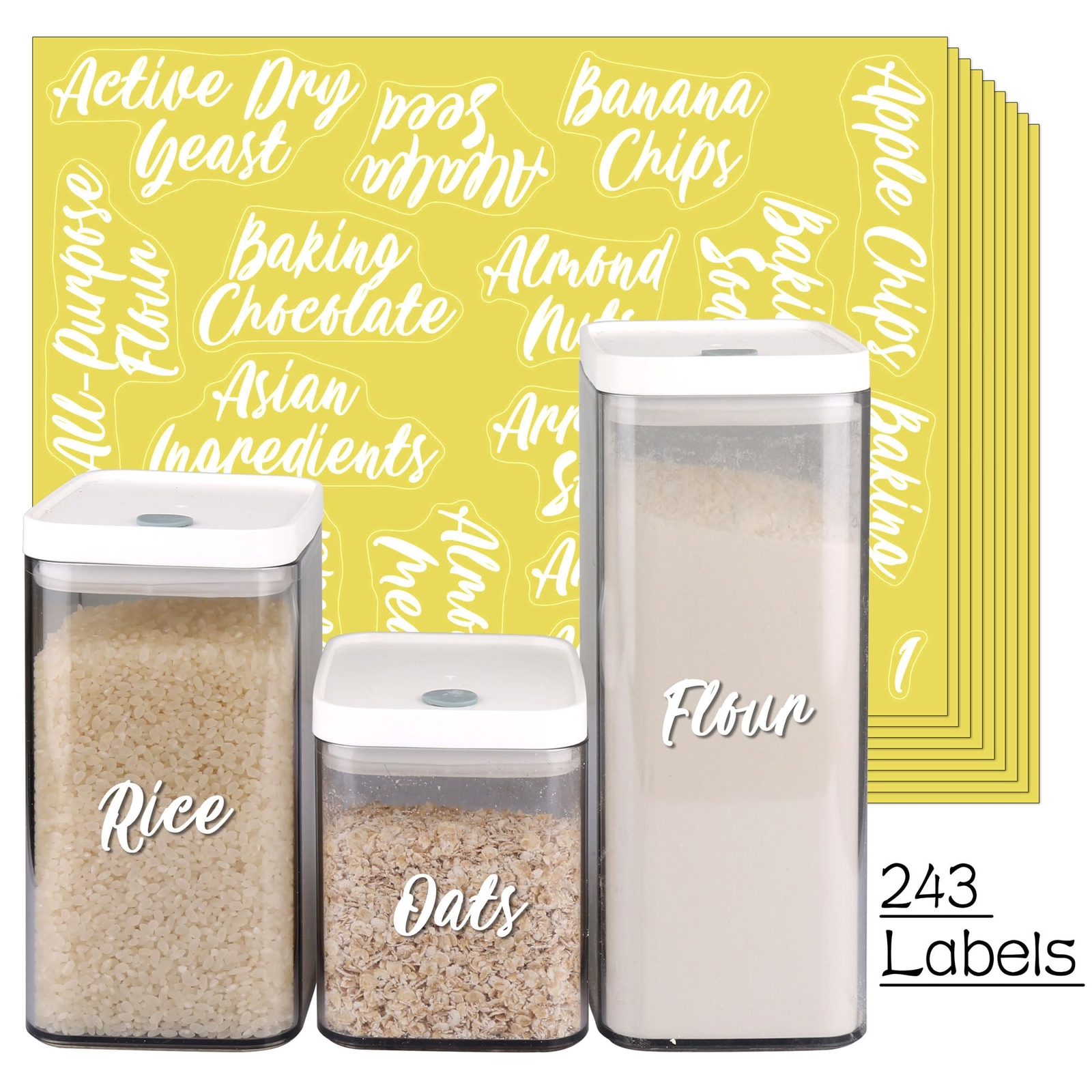 243 Pcs Minimalist Spice Labels Kithen Seasoning Labels for Spice Rack Cabinet