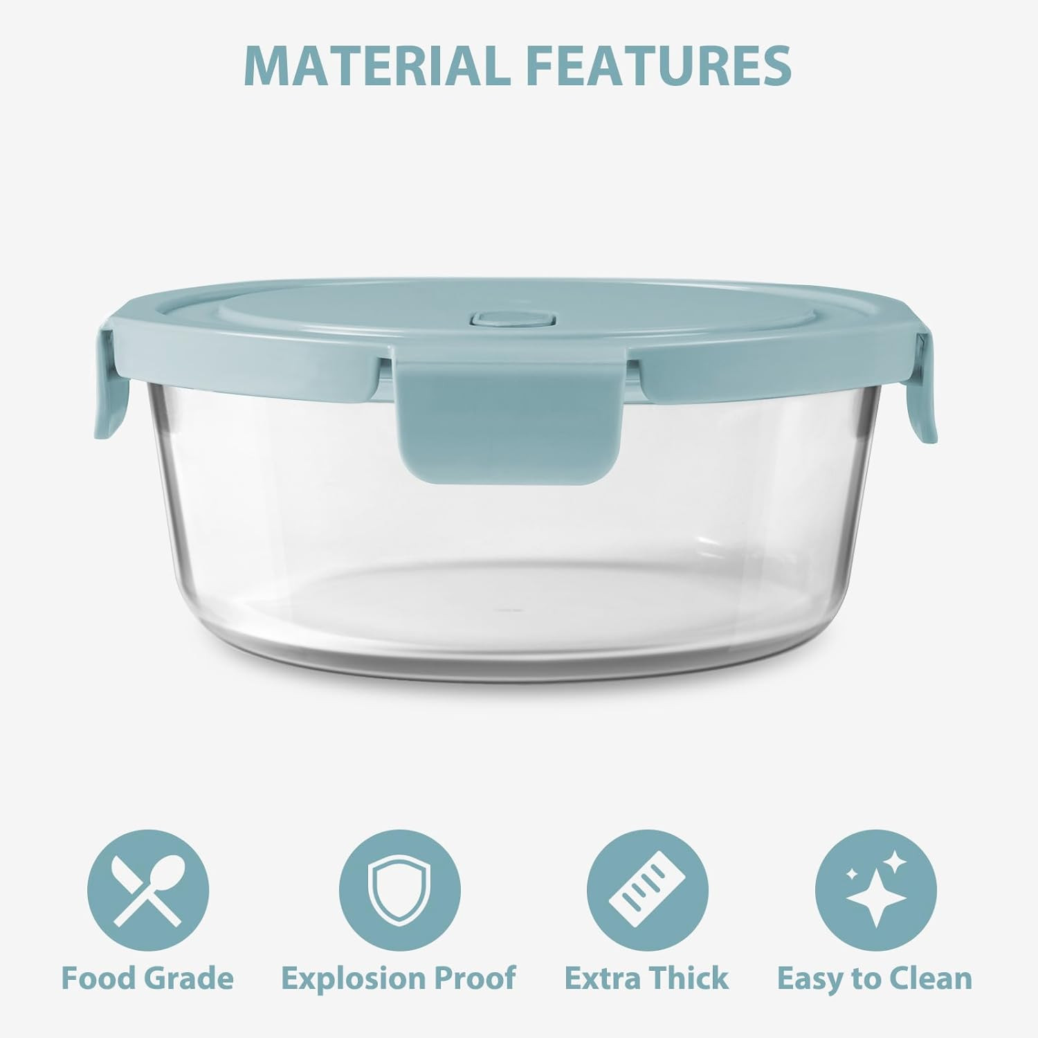 30oz Glass Meal Prep Containers with Lids, Airtight 3.75 Cup Food Storage Contai