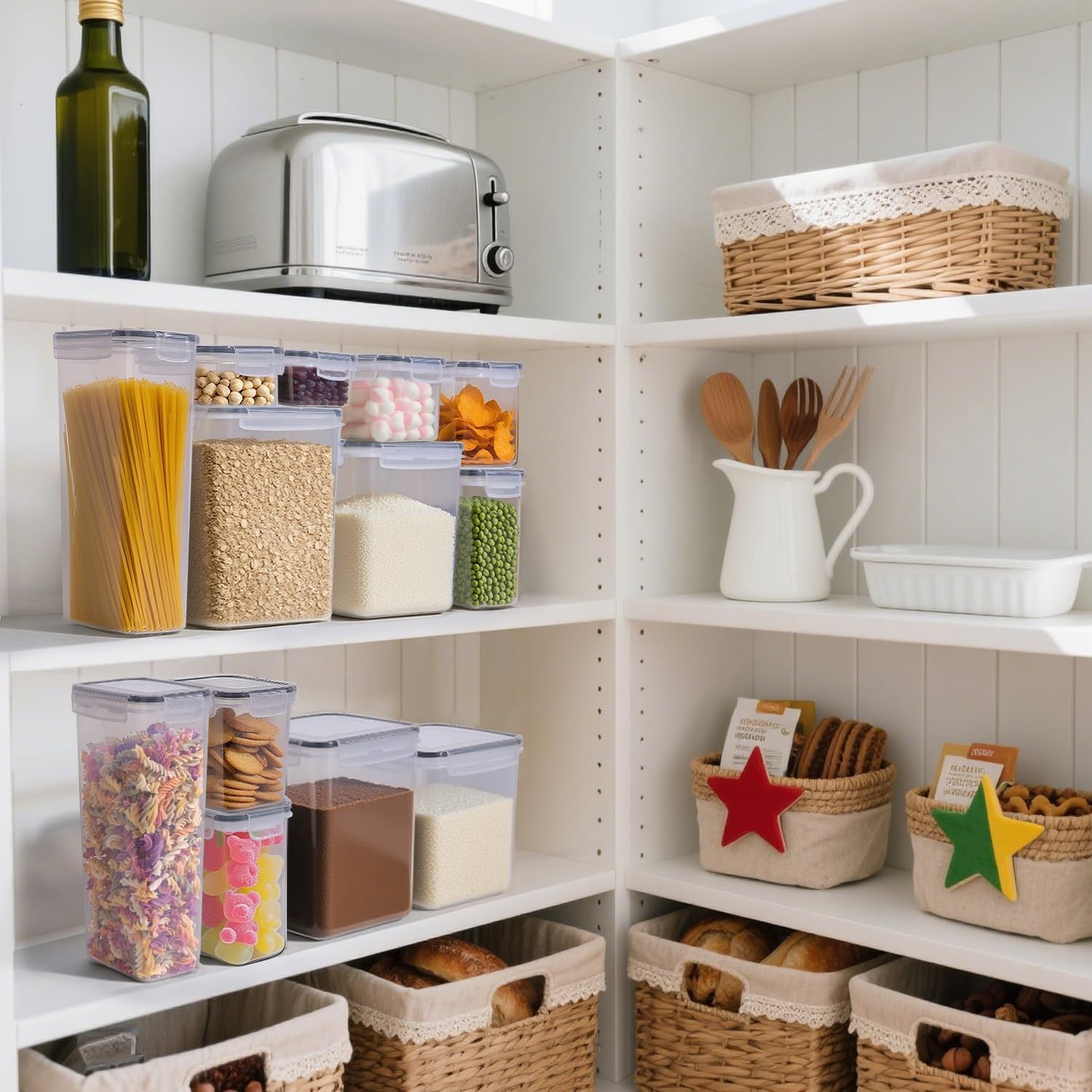 Airtight Food Storage Containers with Lids, 11 Pcs Canisters Sets for the Kit…