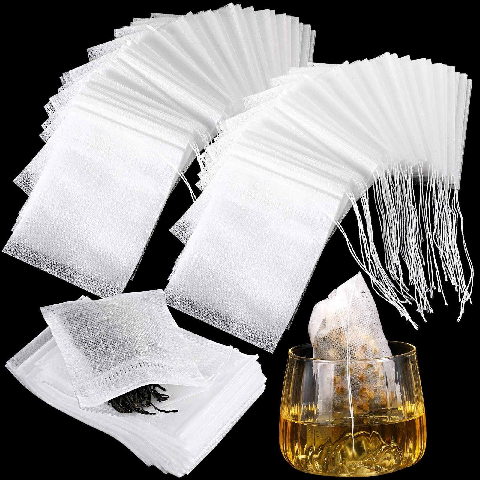 1000 Pcs Disposable Tea Bags Bulk for Loose Leaf 2.75 X 3.54 Inch, White
