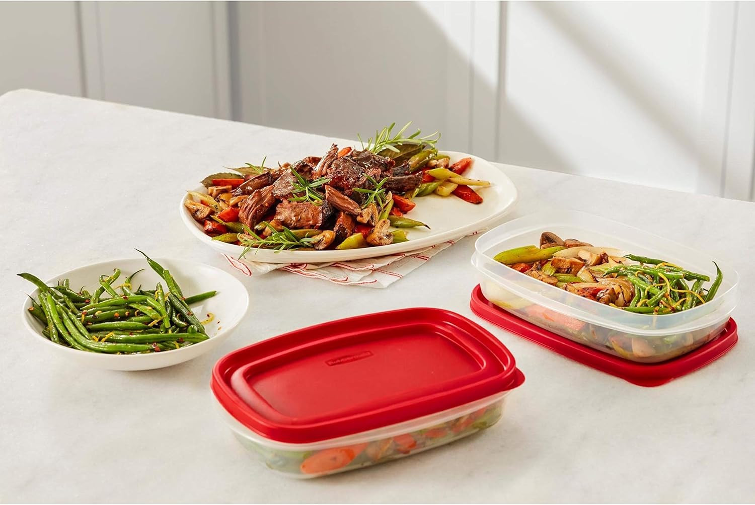 Easyfindlids Meal Prep Containers, One Compartment, 5.5 Cup, 5 Pack