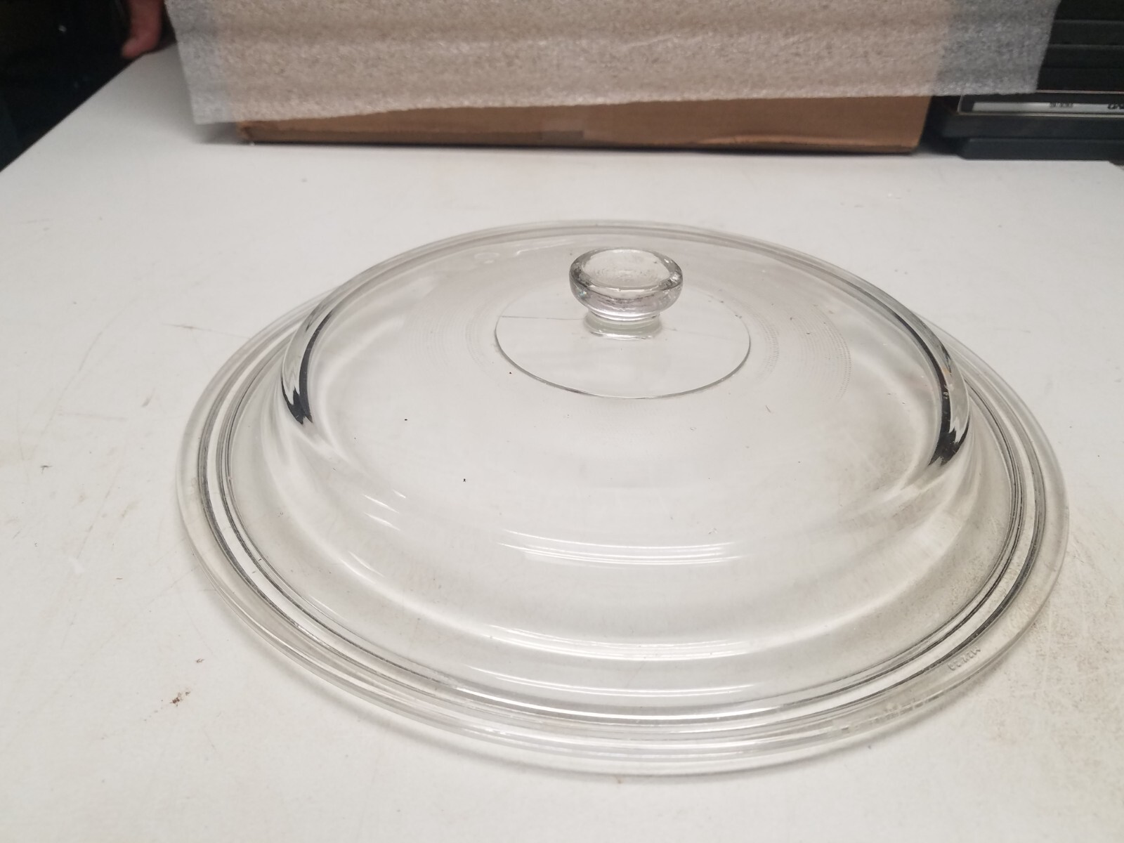 12.25″ Clear Glass Lid fits a 11.5″ Container