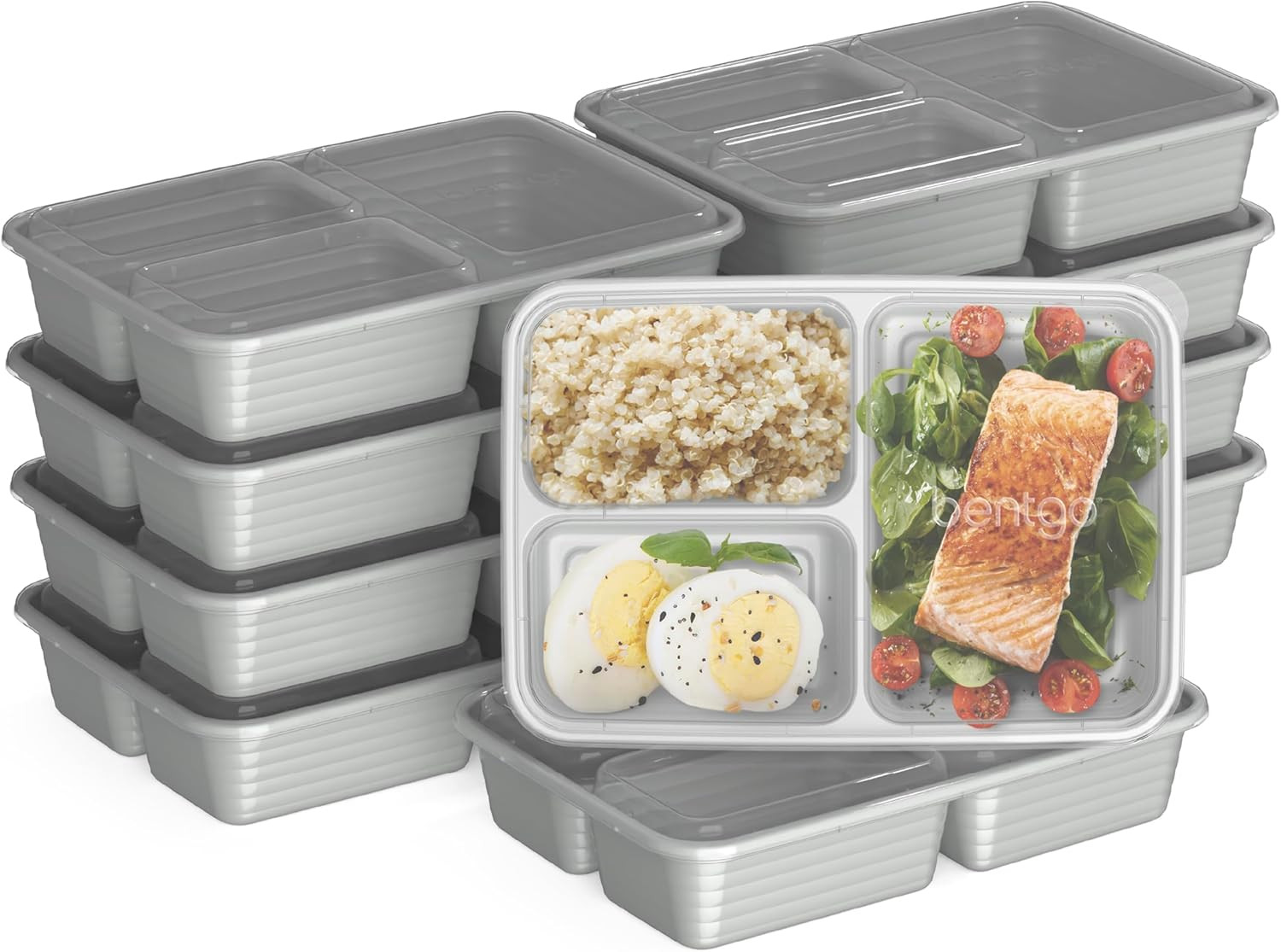 Prep – 20-Piece 3-Compartment Reusable Meal Prep Containers with Lids, PFAS & BP