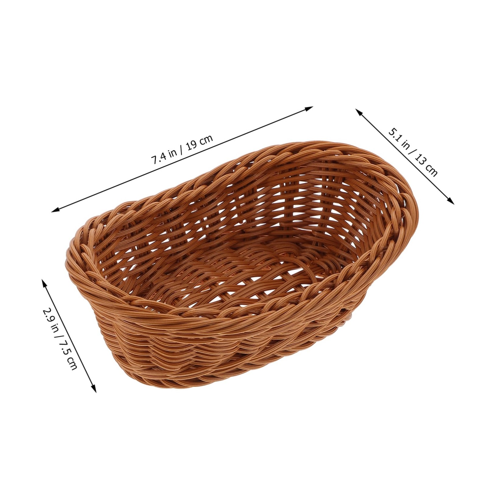 2-Pack Plastic Braided Storage Baskets with Handles Small Woven Pantry Organi…