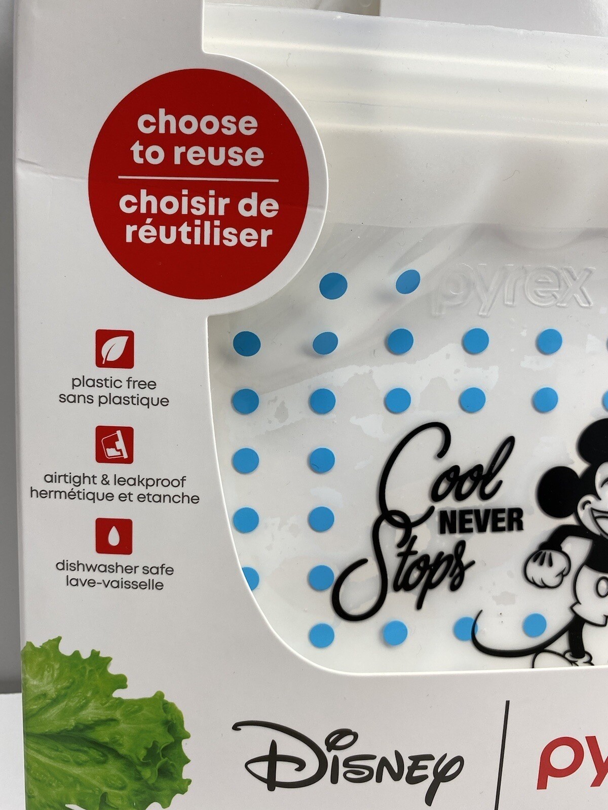 Disney Pyrex Silicone Reusable Storage Sandwich Bag Mickey Mouse Design