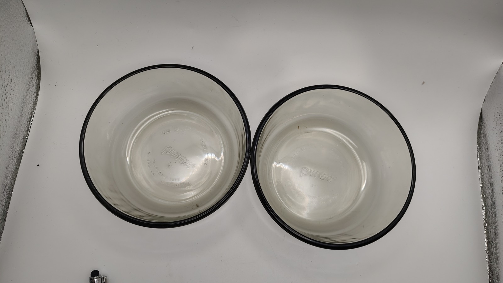 Lot of 2 Pyrex Fireside Smoky Brown Glass Round Food Storage Bowls 2-Cup No Lids