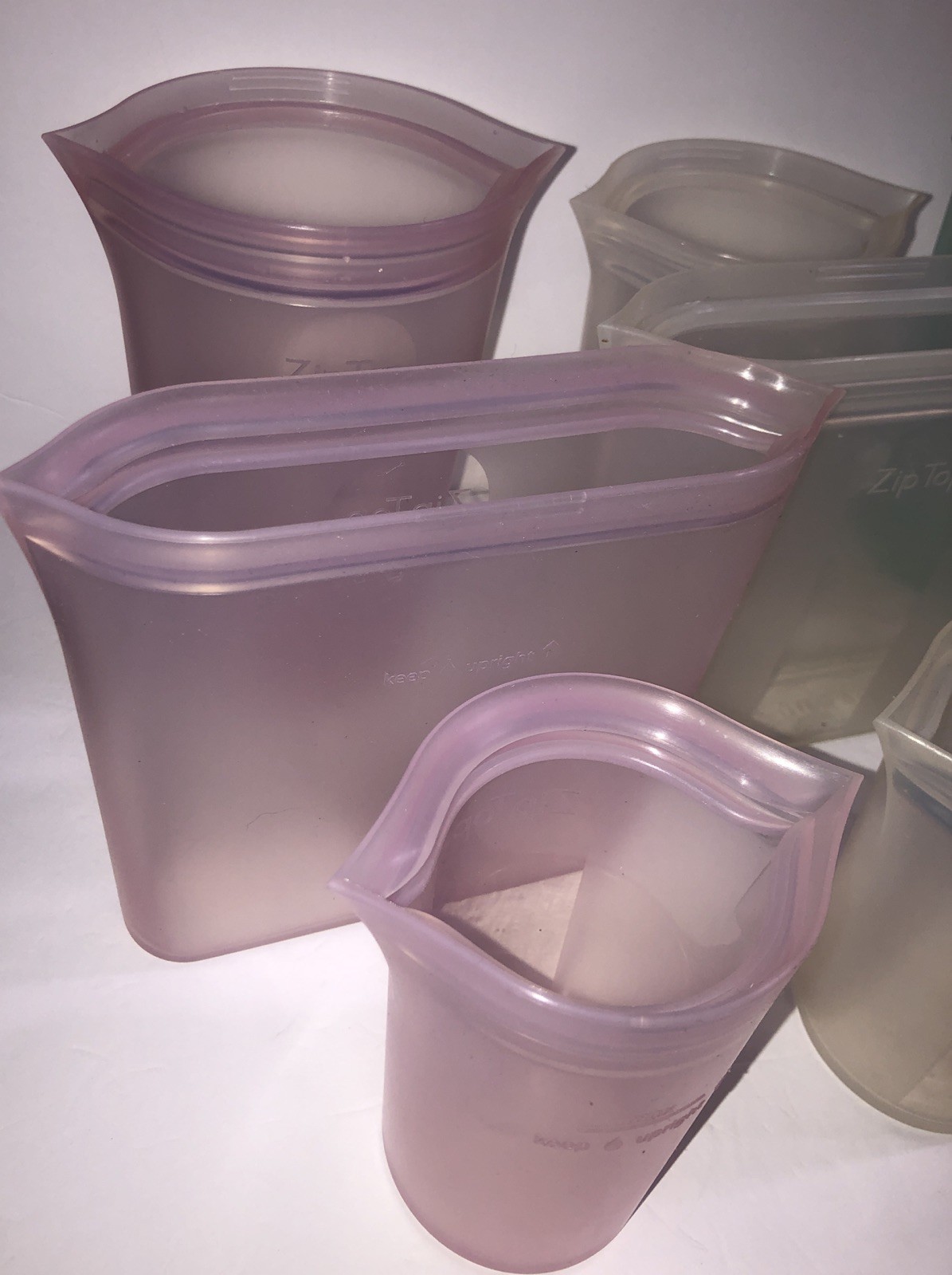Zip Top 9 Piece Silicone Storage Containers Reusable Microwave Safe