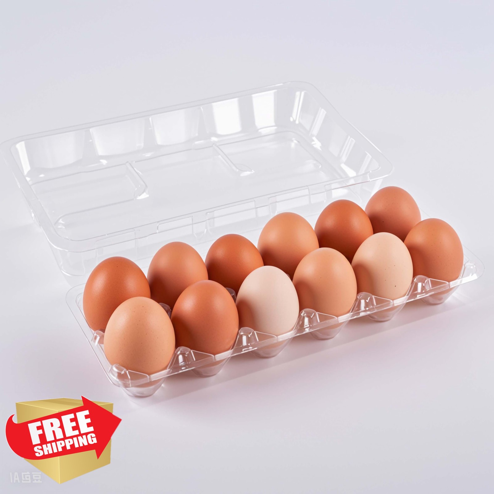 FUailiYY 120 pc Clear Plastic Egg Cartons, Bulk Market Holder