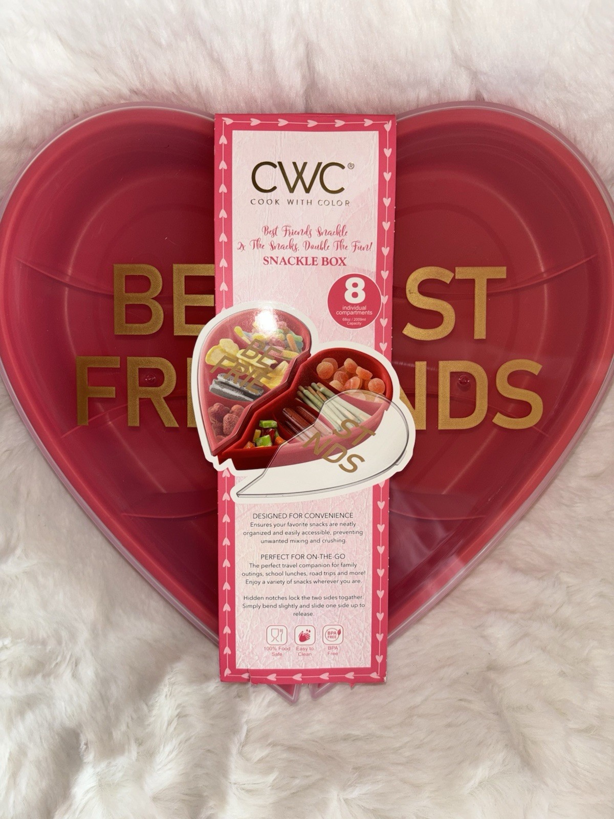 TARGET Valentine Best Friends Heart-Shaped Snack Box SNACKLE Box Red