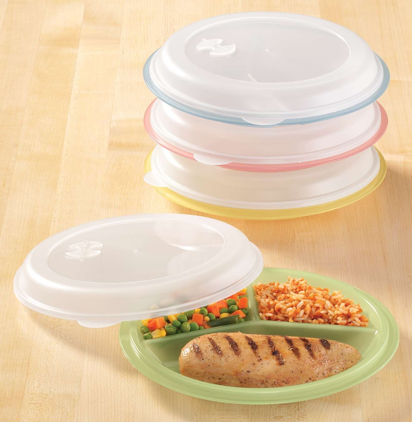 Divided Plates And Food Storage Containers – Set Of 4