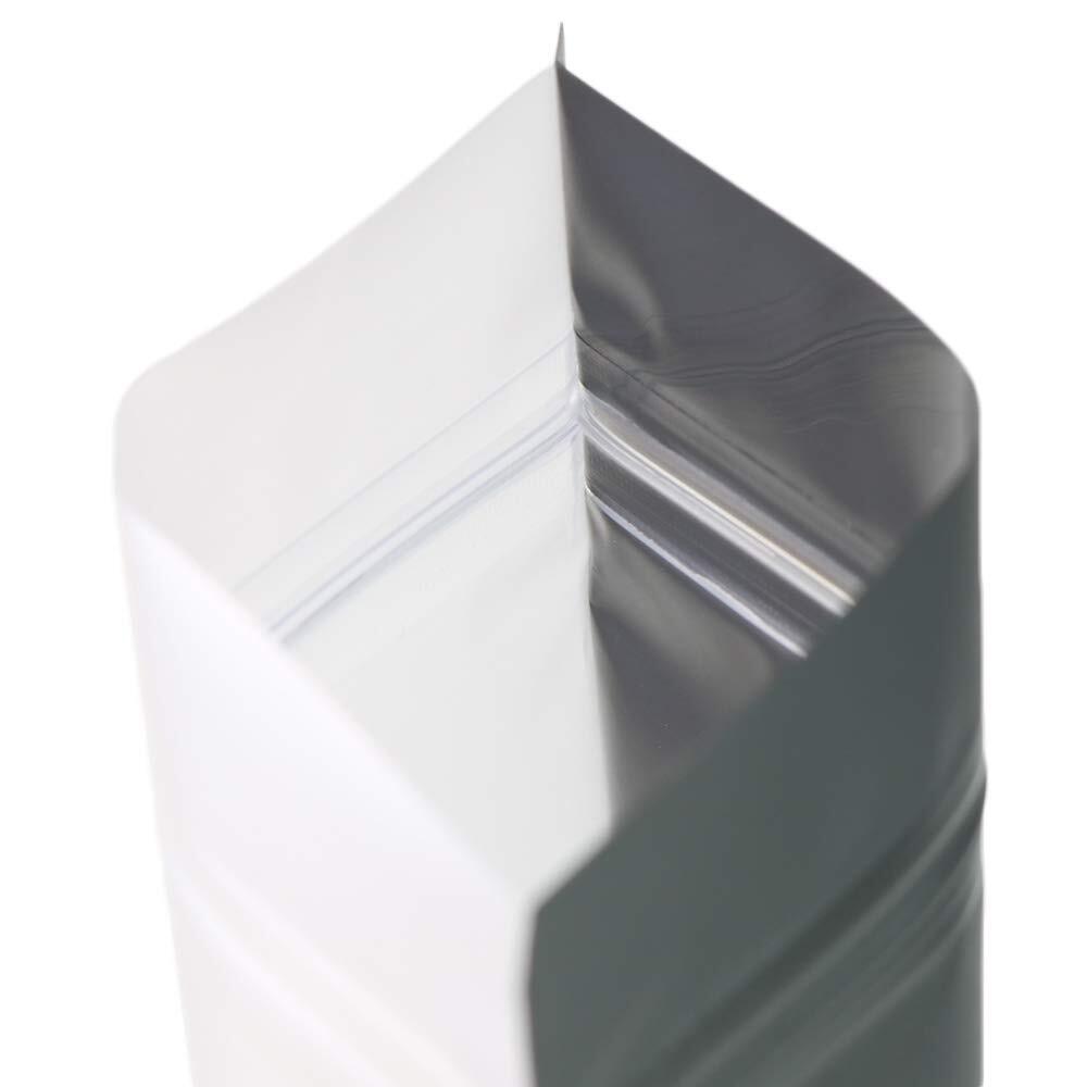 Pack Of 100 Translucent Front Matte Black Poly Plastic Resealable Bags 3.3oz 5