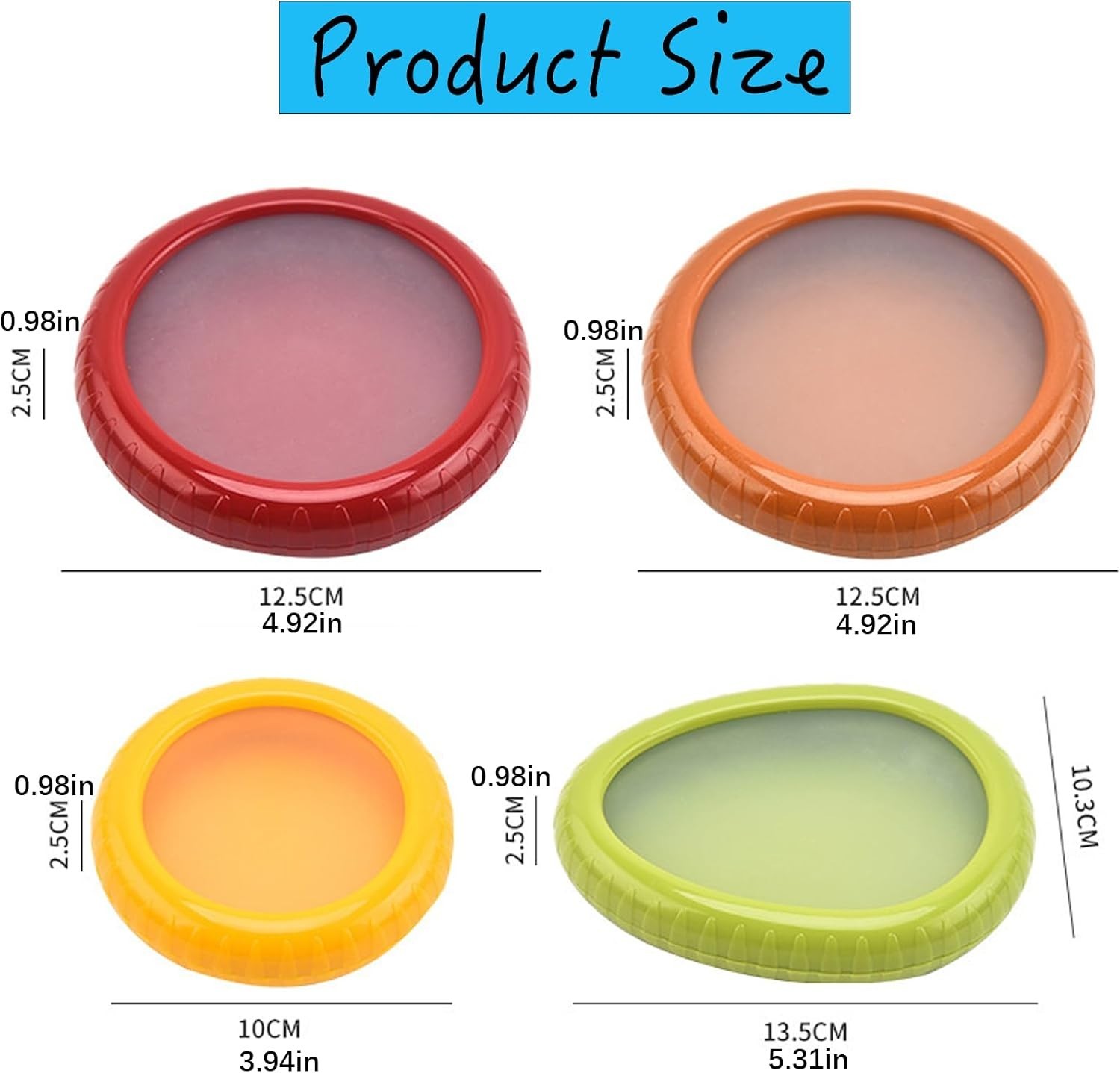 Set of 4 Reusable Fruit and Veggie Savers – Ideal for Avocados, Tomatoes, App…