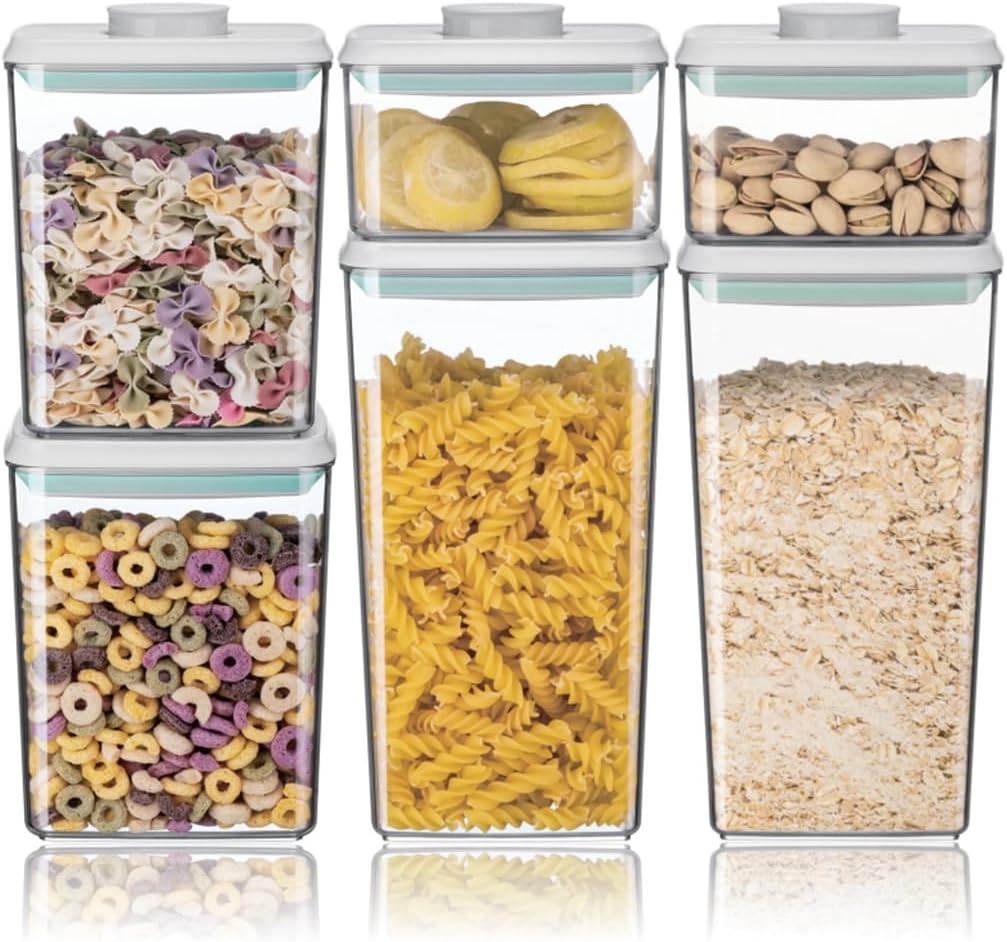 Airtight Food Storage Container Sets W/ Lids 6Pcs Pop Containers Kitchen Pantry