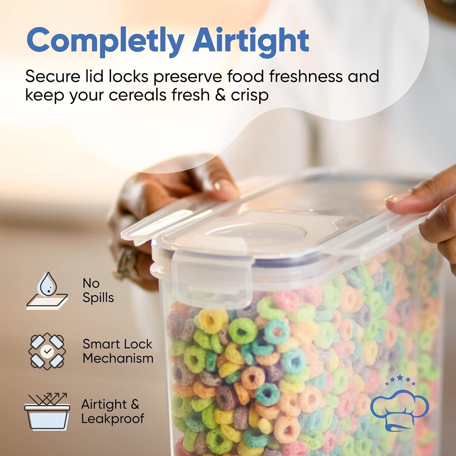 4L Cereal Container Set with Labels & Spoons – Organized Kitchen Bliss