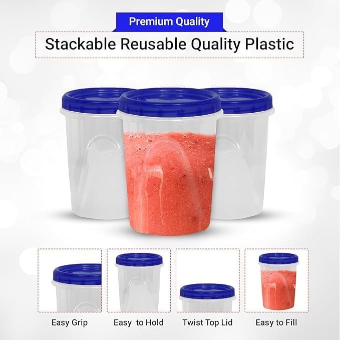 32 Oz 8 Pack Twist Top Food Deli Containers Screw And Seal Lid 32 Oz Stackable