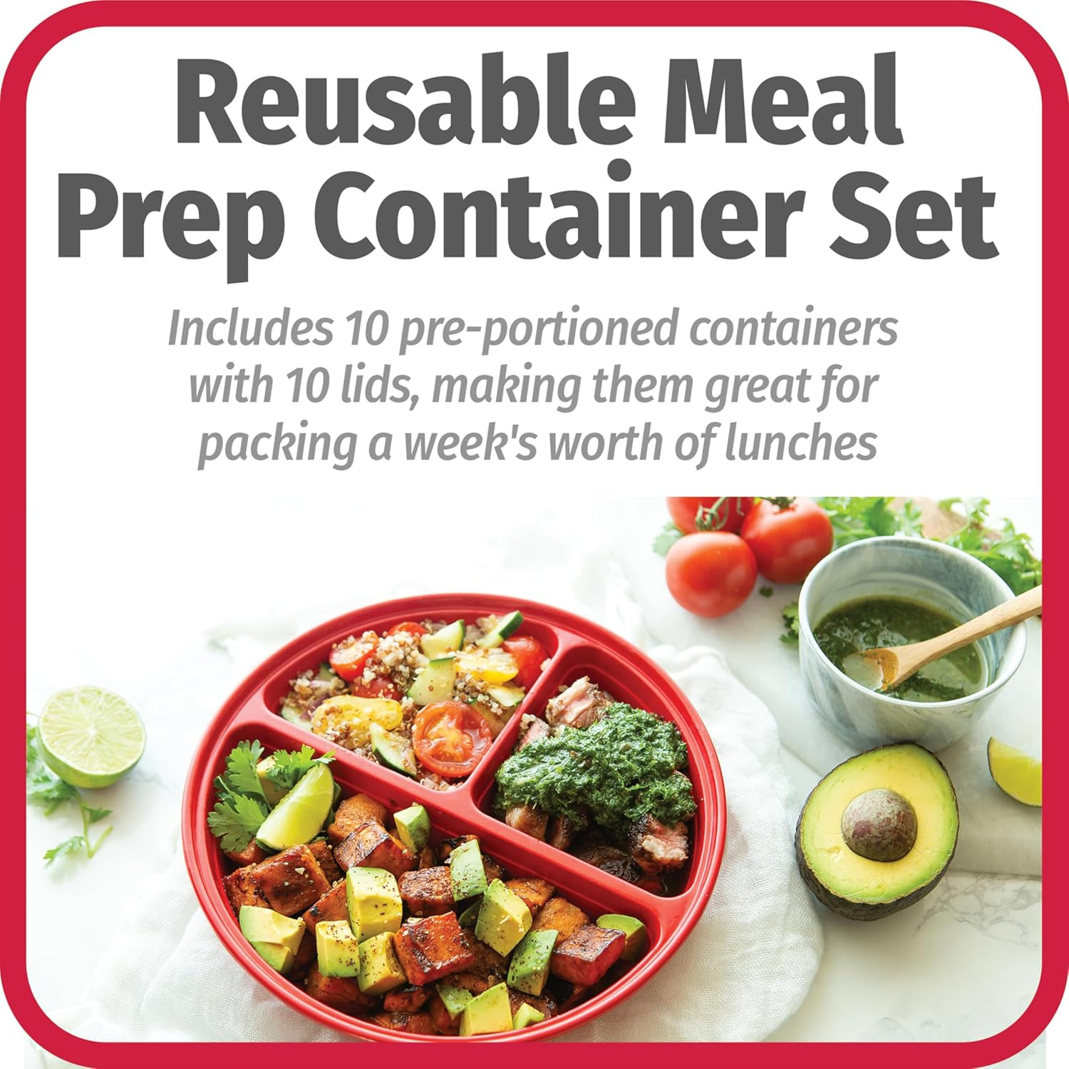 Goodcook Meal Prep Containers Set Microwave & Dishwasher-Safe round Food Organiz