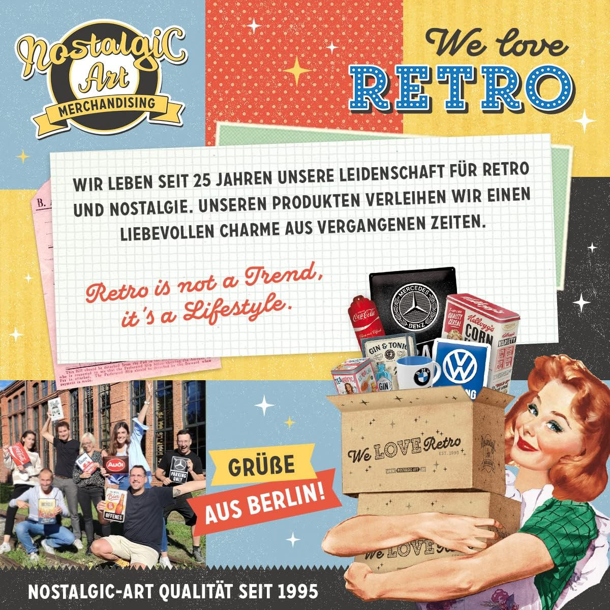 Retro Storage Tin Box L, 101.4 Oz, Popcorn – Gift Idea for Diner Fans, Large Met