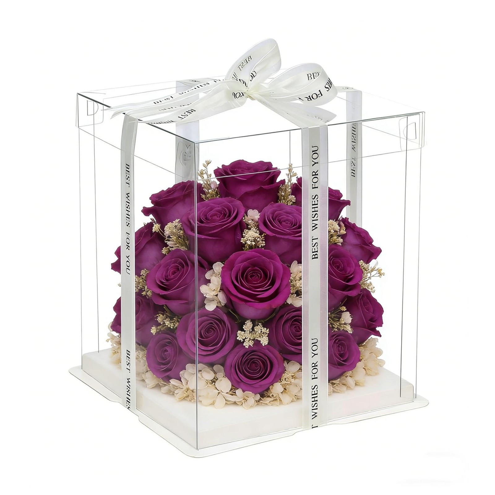 6 Pack Clear Cake Box, 2-Layer Transparent Cakes Box with Ribbon, 10″ X 10″ X…