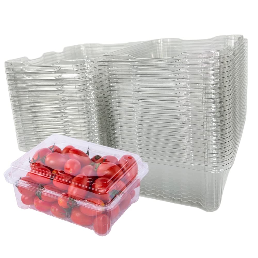 Hewnda 20 Pack Clear Plastic Berry Clamshell Vented Container for blueberry, …