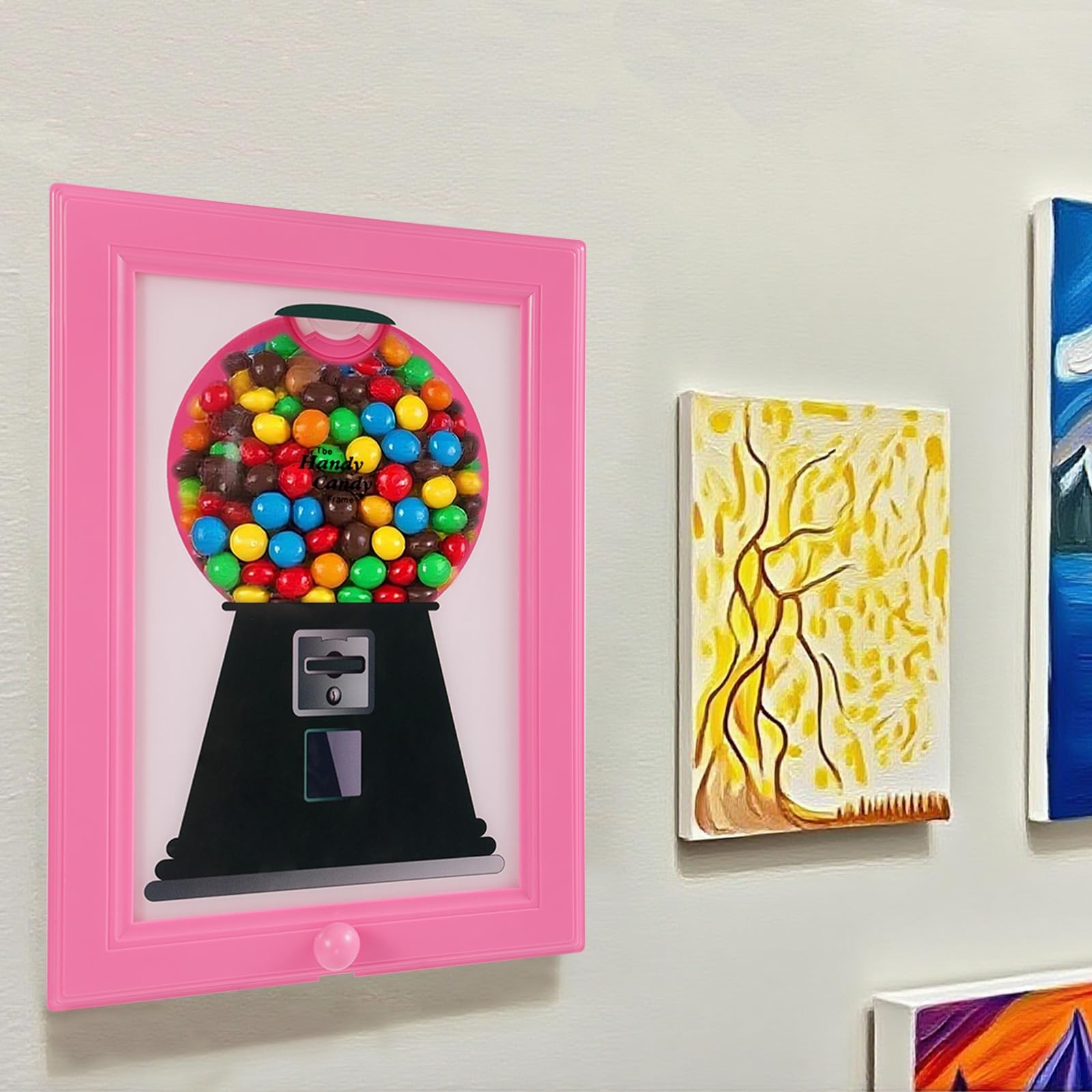 Candy Dispenser Picture Frame, Wall Mount Gumball Machine Creative Handy Cand…
