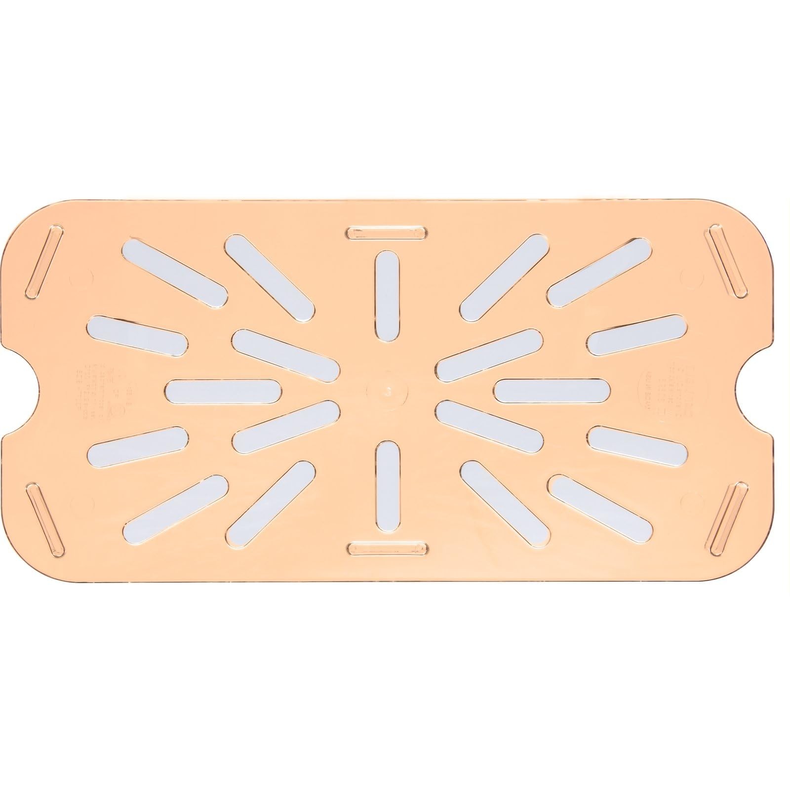 1/4 Size Amber High Heat Plastic Storplus Food Pan Drain Shelf Drain Tray