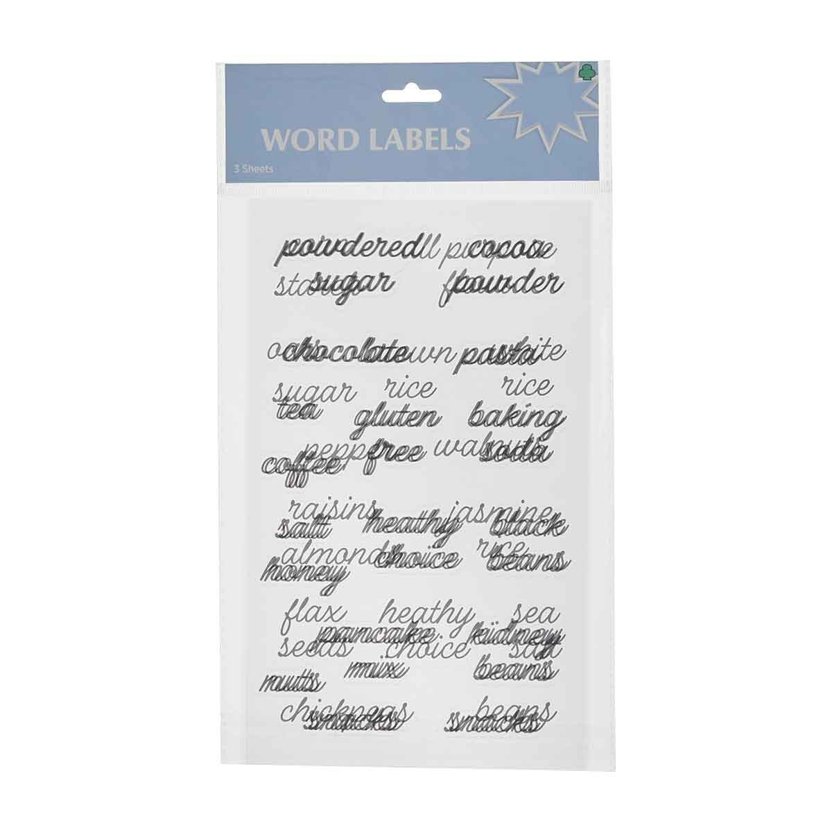 NEW Kitchen Pantry Labels Food Storage Containers clear stickers black letters