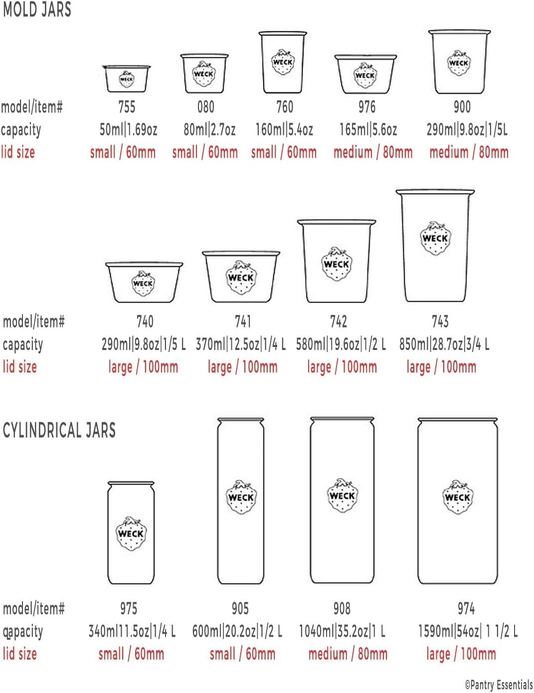 Jar Keep Fresh Plastic Lids, 6 PACK (Small = 60Mm). Fits Models 080, 755, 760, 7