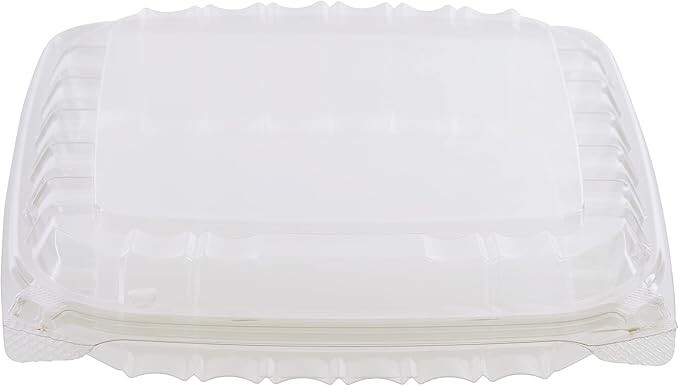EcoQuality Clear Hinged Lid Clamshell Plastic Container 8x8x3 inches 25pcs