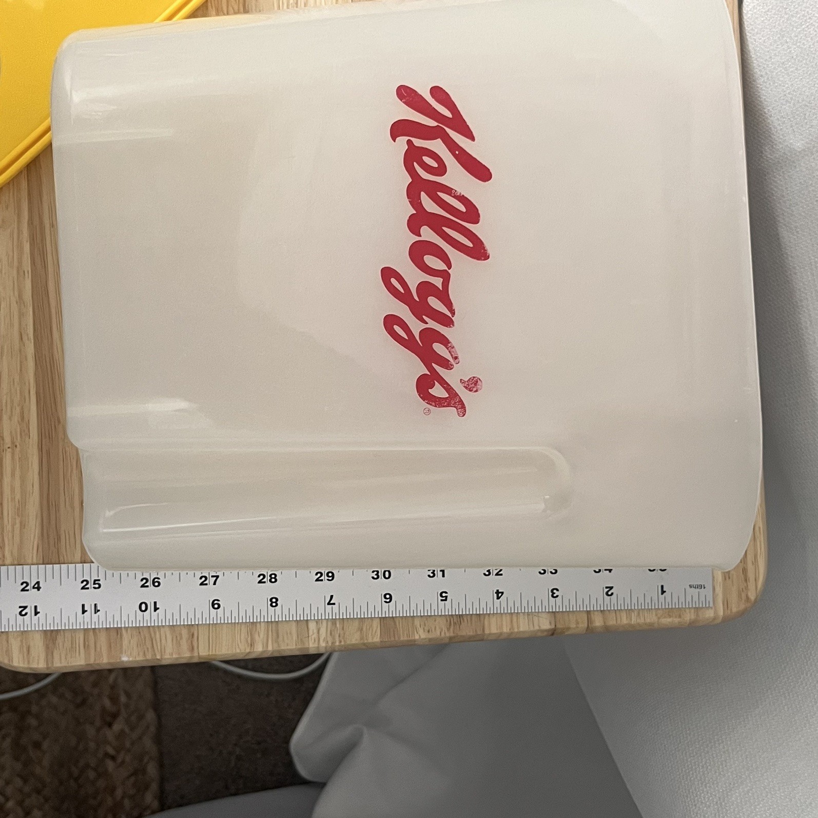 1996 Kelloggs Cereal Storage Container with Yellow Lid
