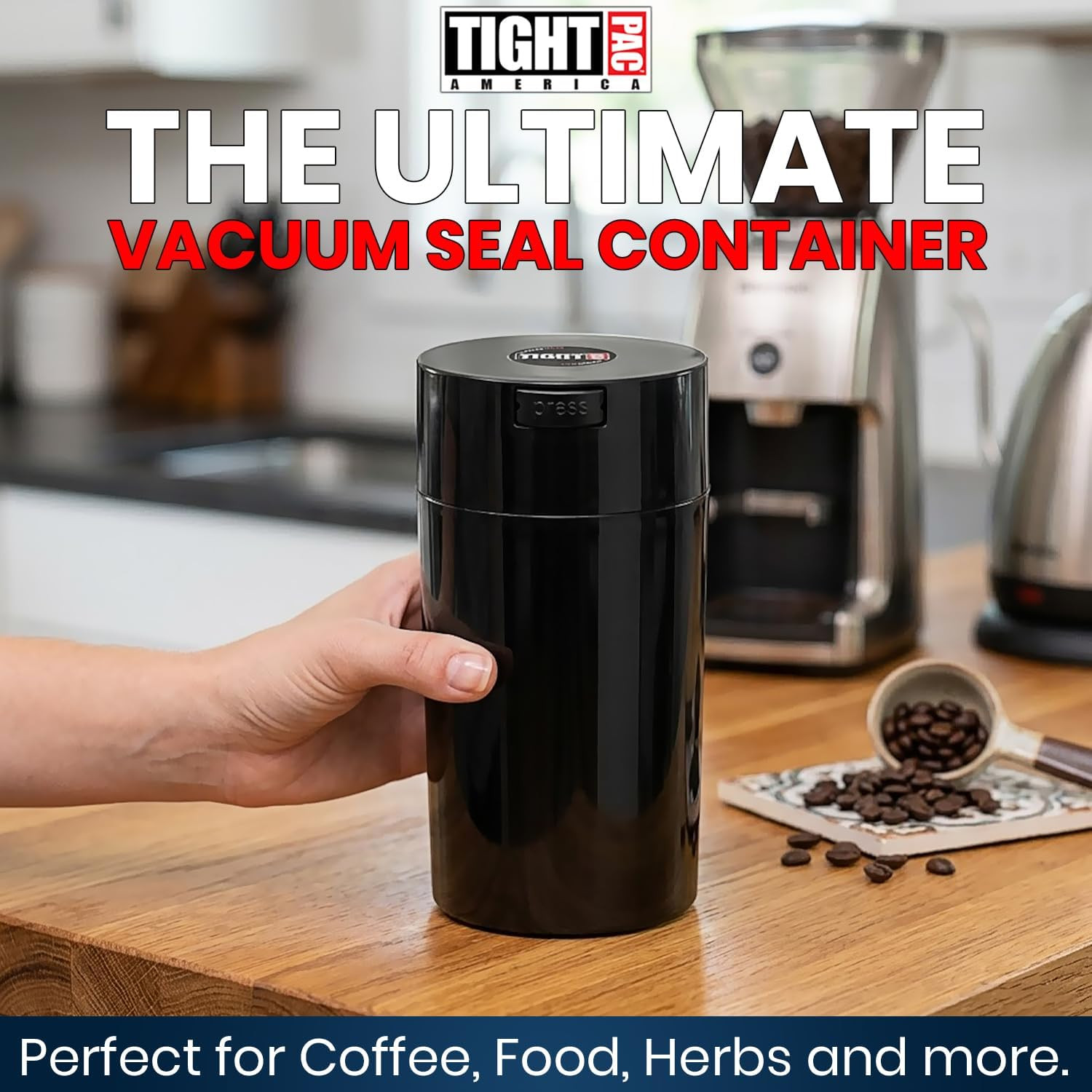 Tightvac 3 to 12 Ounces Airtight Smell Proof Container – Patented Vacuum Seal
