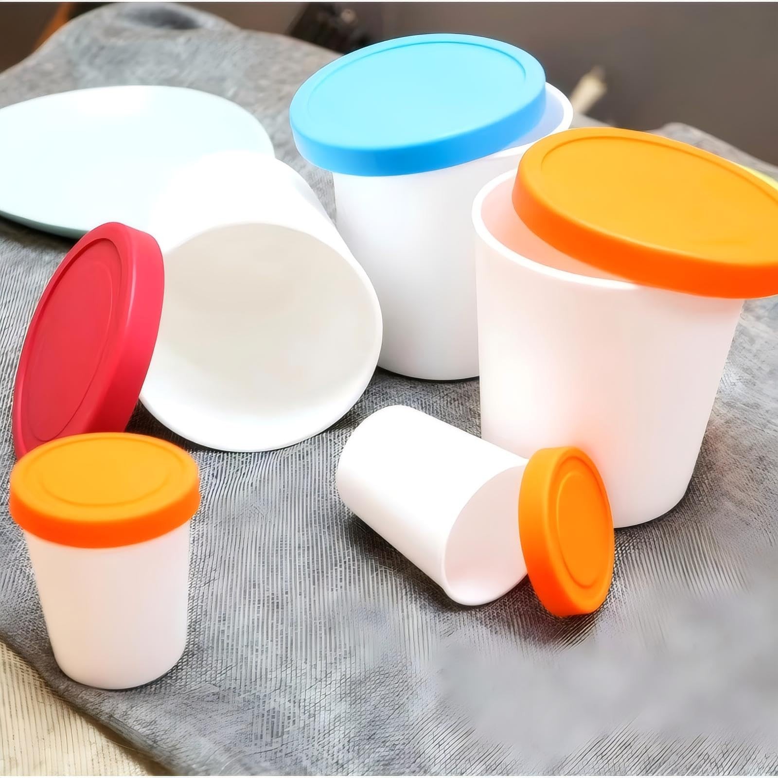 32 Oz Ice Cream Containers for Homemade Ice Cream Containers with Silicone Li…