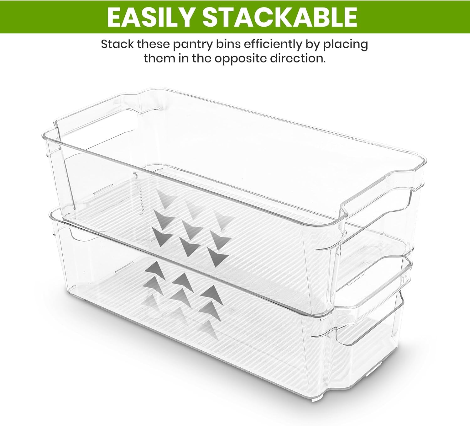 Fridge & Refrigerator Organizer Bins (8 Pack), Clear Stackable Durable