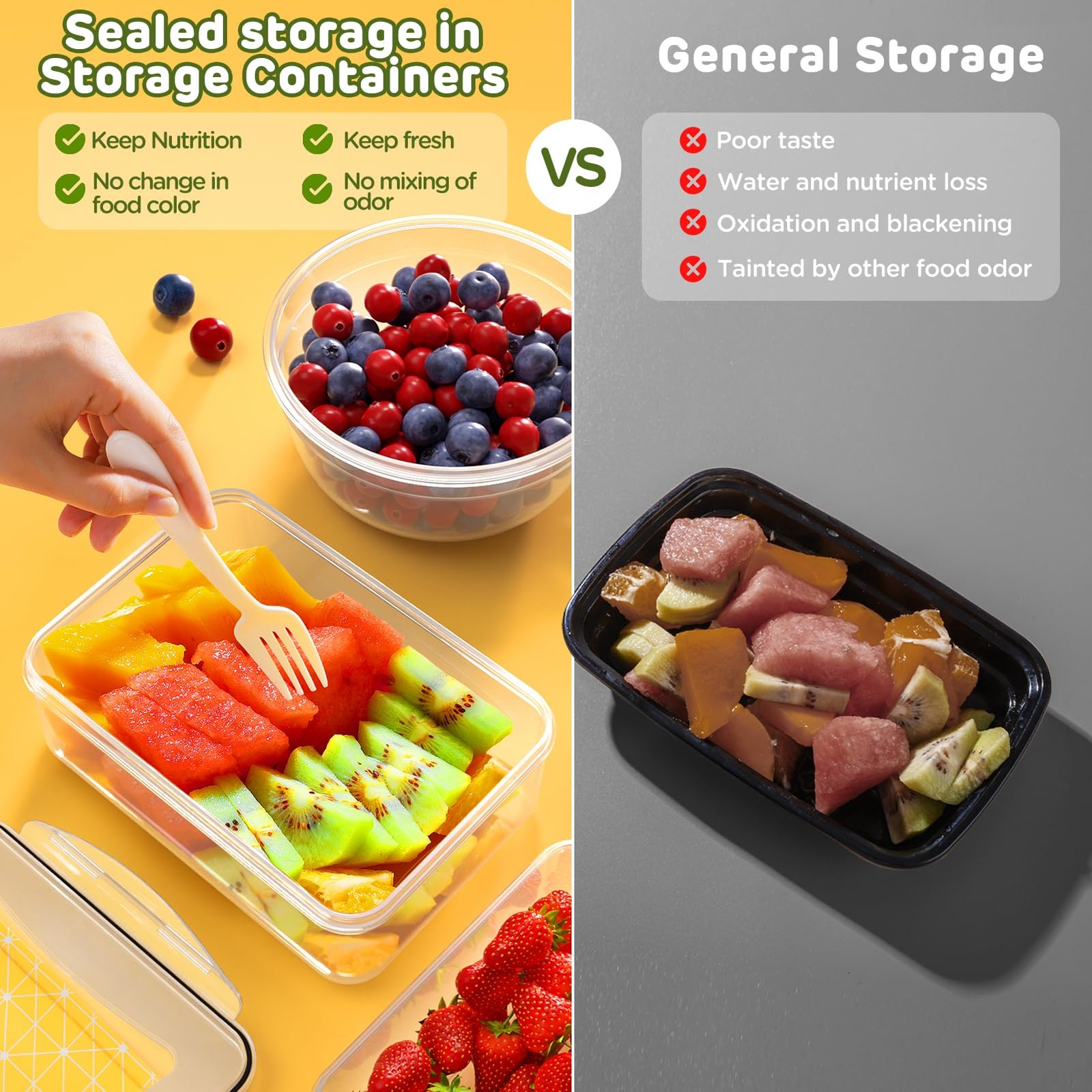 40~Piece Airtight Food Storage Containers with Lids, Leakproof, Microwave Safe