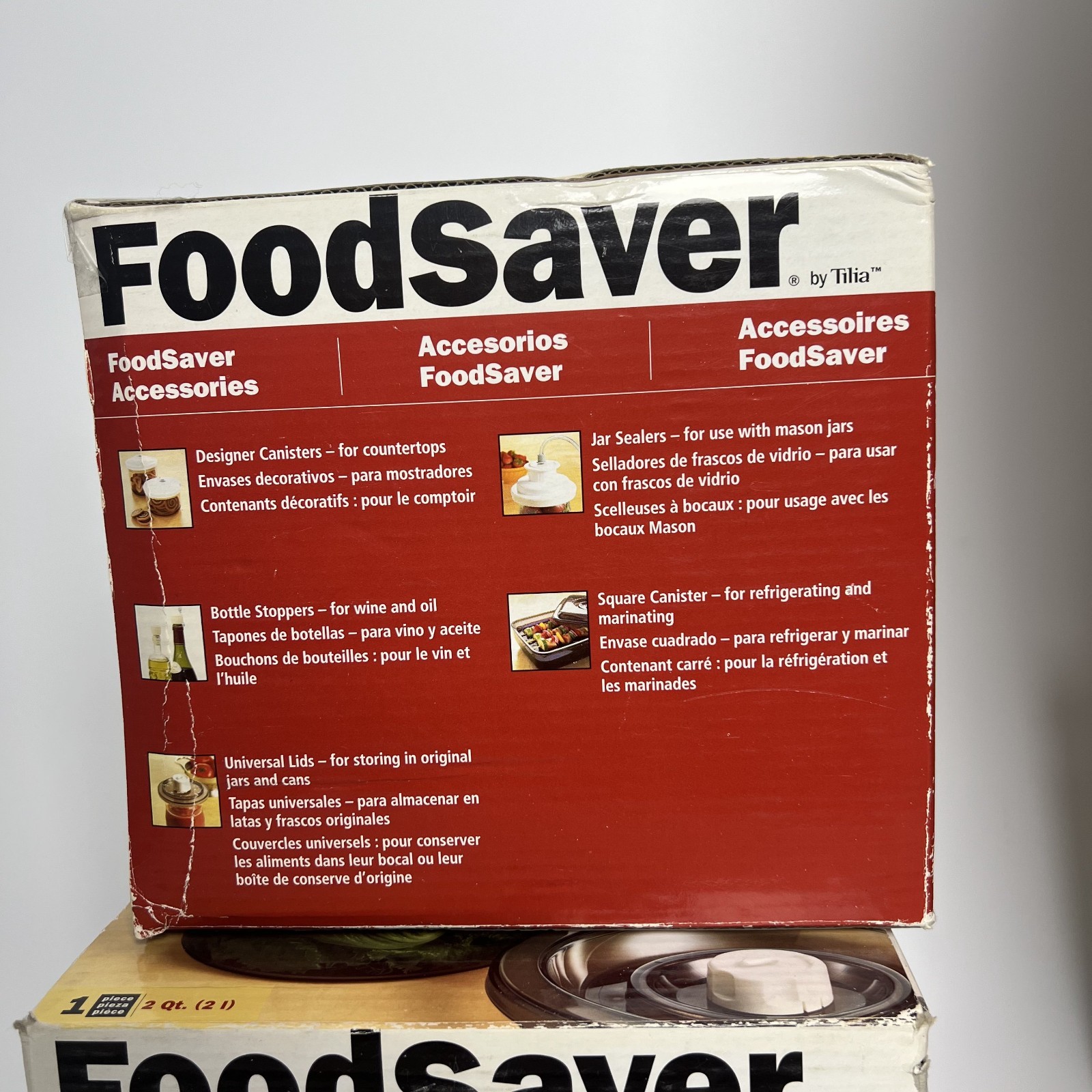 Food Saver by Tilia 2 & 4 qt Bulk Storage Canister Vacuum set New Old Stock