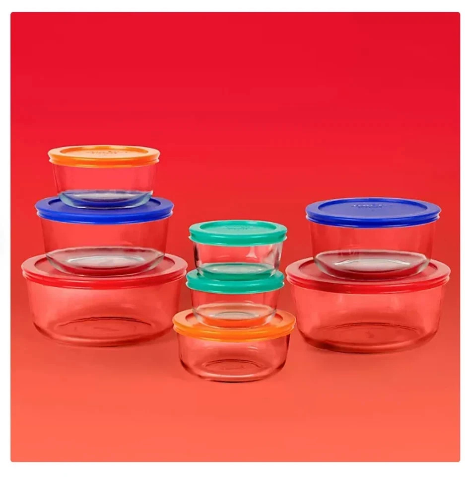 28 Pcs Pyrex Simply Store durable BPA-Free Airtight Lids Glass Food Storage Set