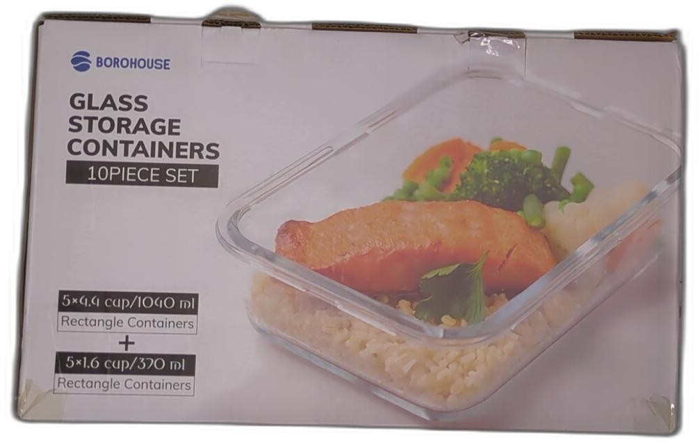 Borohouse 10-pack Glass Food Storage Containers With Tempered Lids