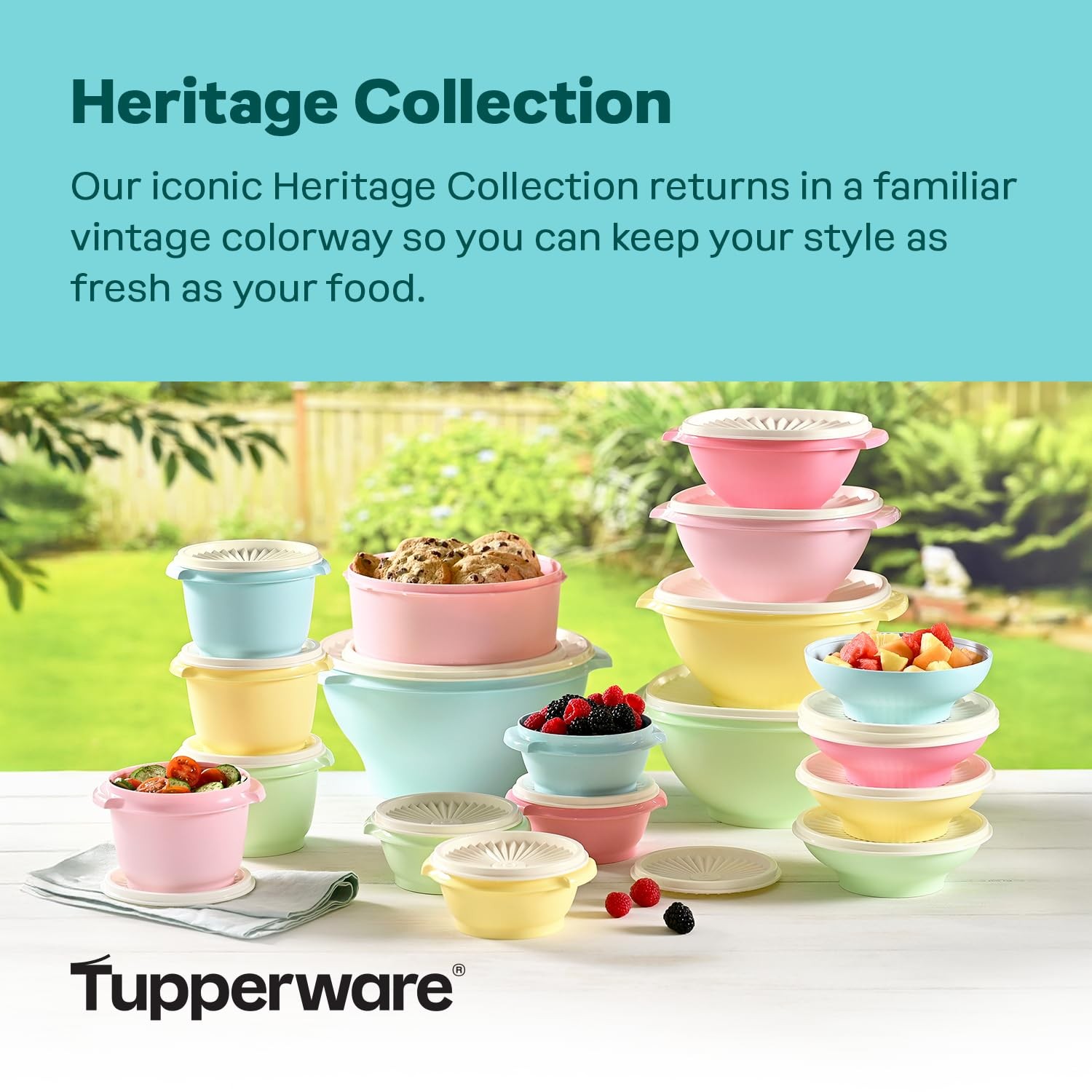 Tupperware Heritage Collection 36 Piece Food Small to Medium, Vintage Colors