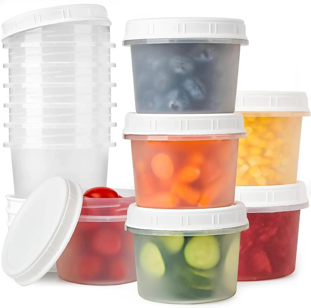 20 Oz Food Storage Containers with Screw Lids, 6-Count Reusable Small Plastic…