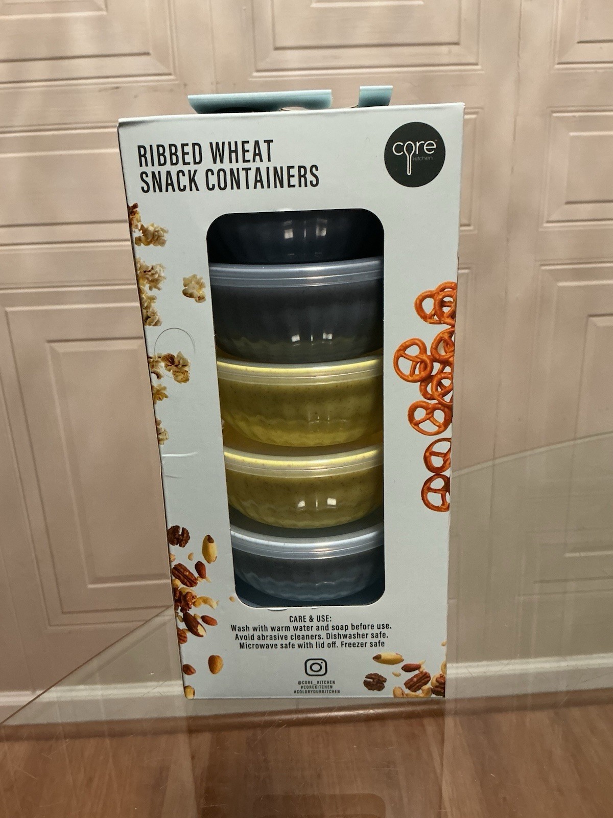 6Pack Compartment Reusable Snack Containers with Lids, Wheat Straw Reusable 8 Oz