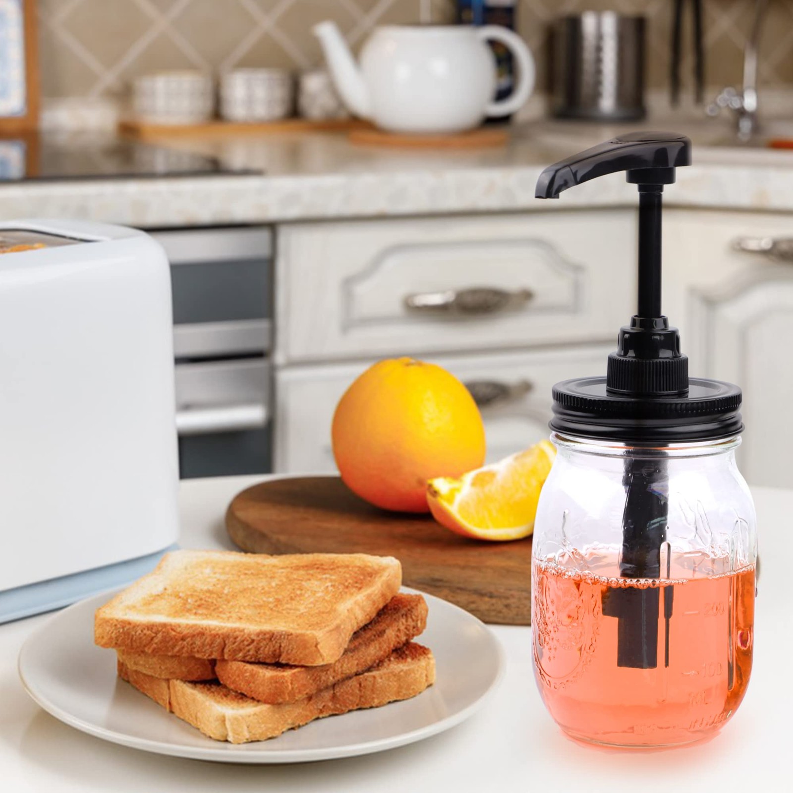 Mason Jar Syrup Honey Sauce Dispenser Pump Lids For Regular Mouth Airtight & …