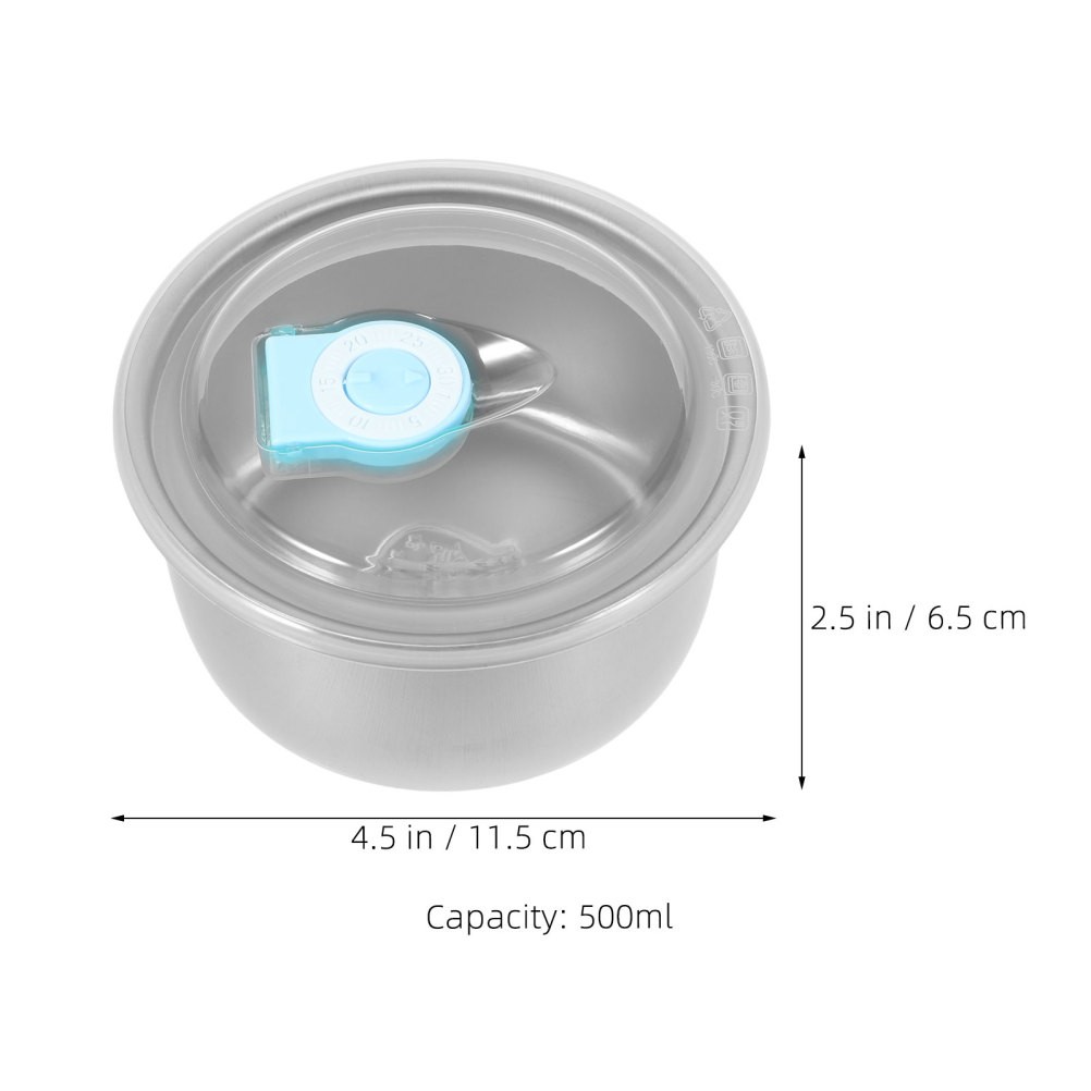 6 Pcs Lunch Box Stainless Steel Freezer Ice Cream Tub Butter Keeper with Lid