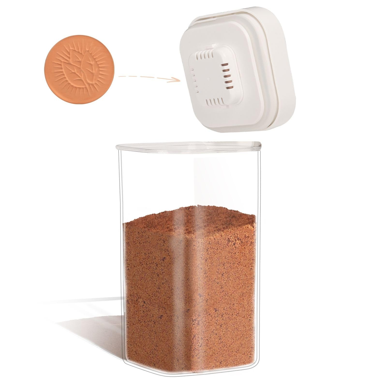 Brown Sugar Keeper Airtight Container Terracotta Saver 1.8QT Stackable Baking Pa
