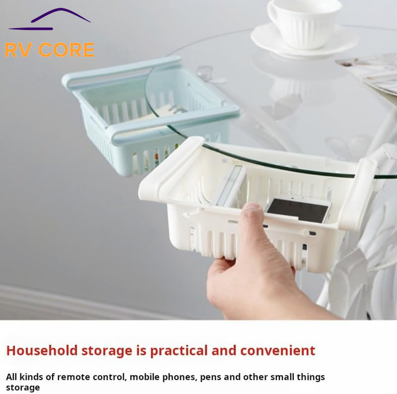 2 Pack Expandable Fridge Organizer Drawers Adjustable Under Shelf Storage Bins