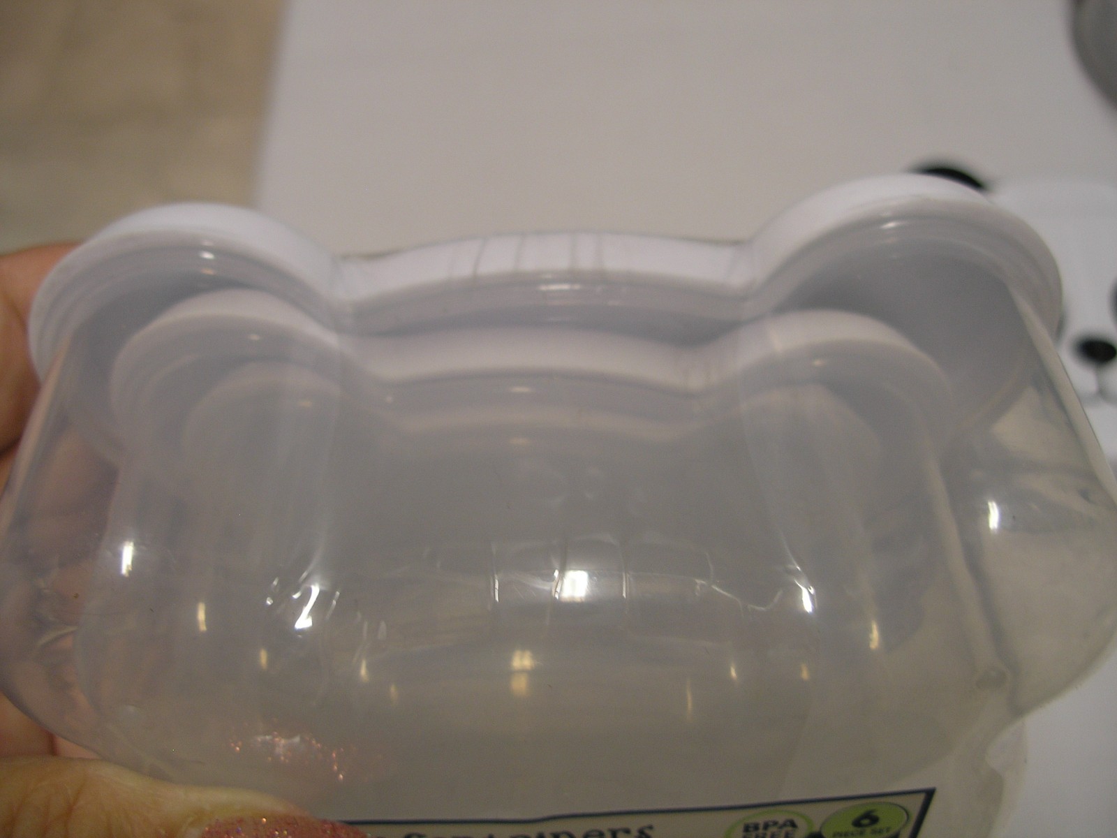 CRITTER CONTAINERS, 6 PIECE SET, 3 AVAILABLE, PANDA, GREAT FOR KIDS SNACKS