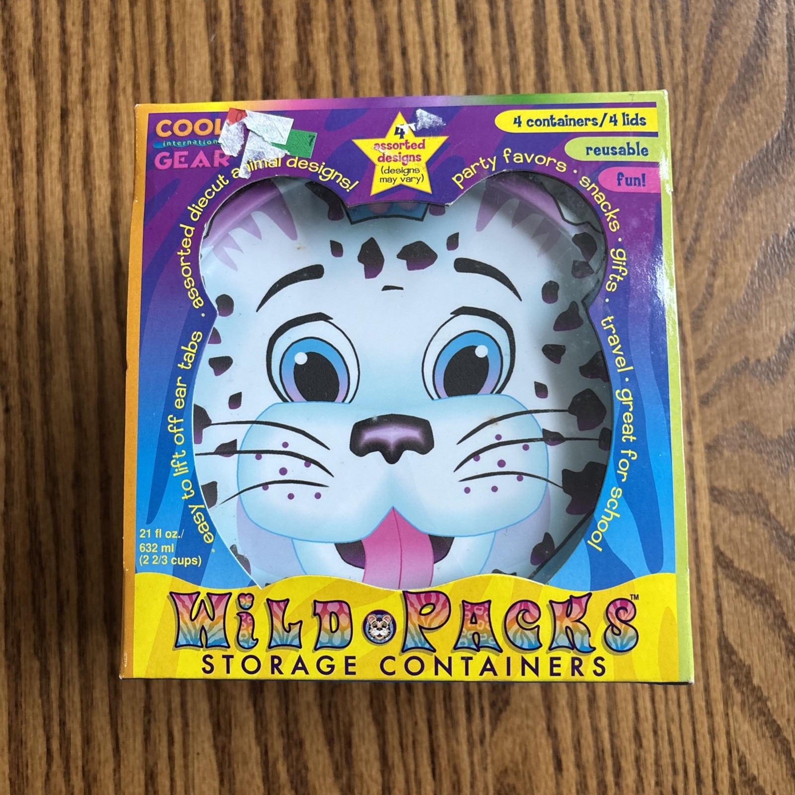 Vintage Cool Gear Wild Packs Storage Containers Zoo Animal Faces 4 Pack 21 oz