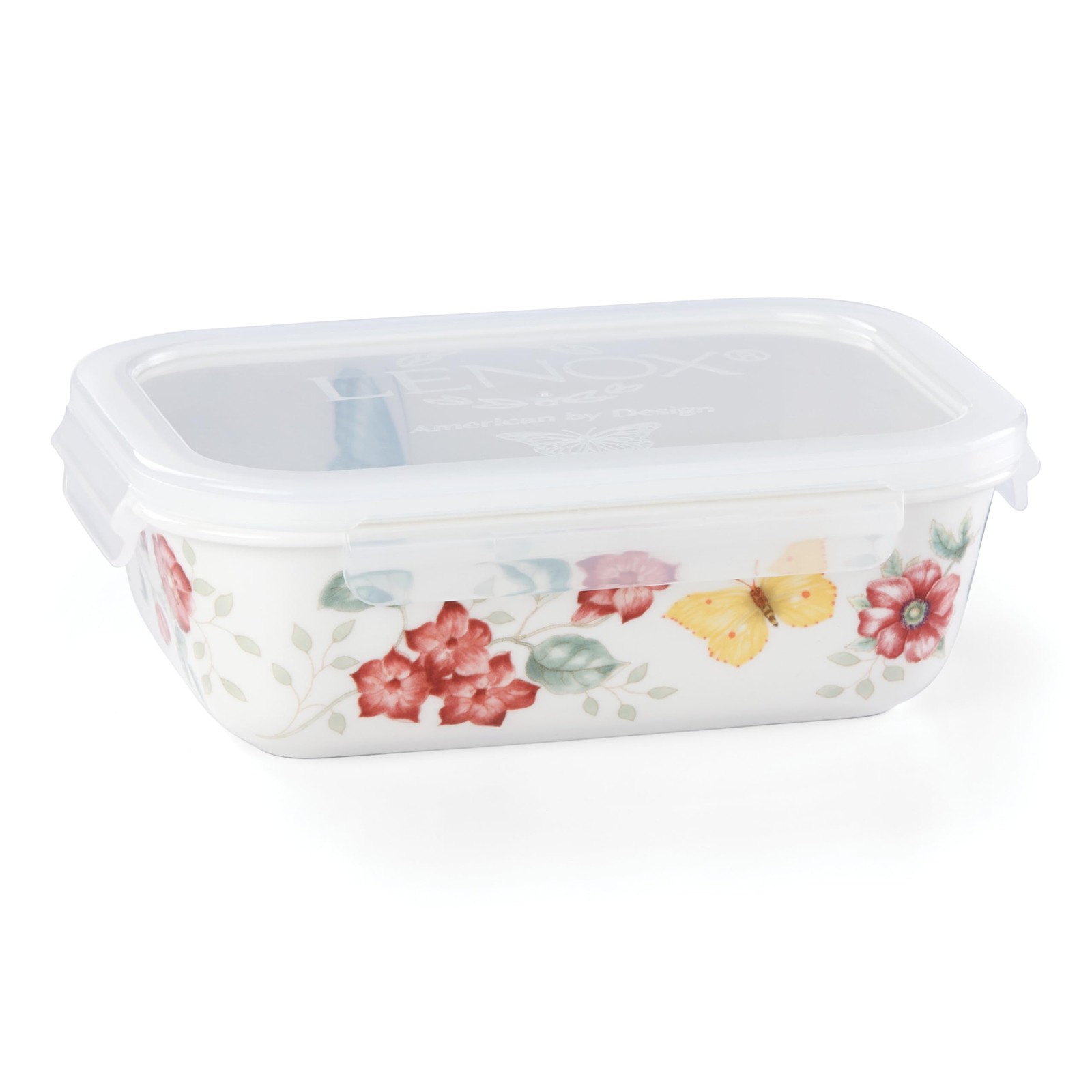 Butterfly Meadow Porcelain Food Storage Container 28 Ounce Dishwasher Safe