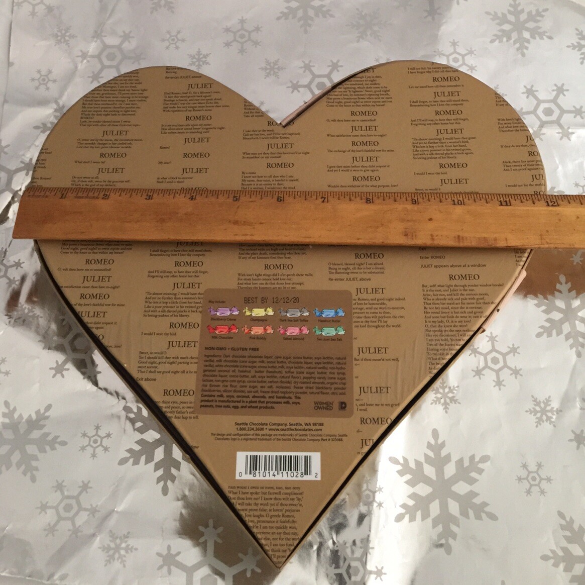 ❤️ Seattle Chocolate EMPTY heart Valentine candy box A Rose Is Sweet