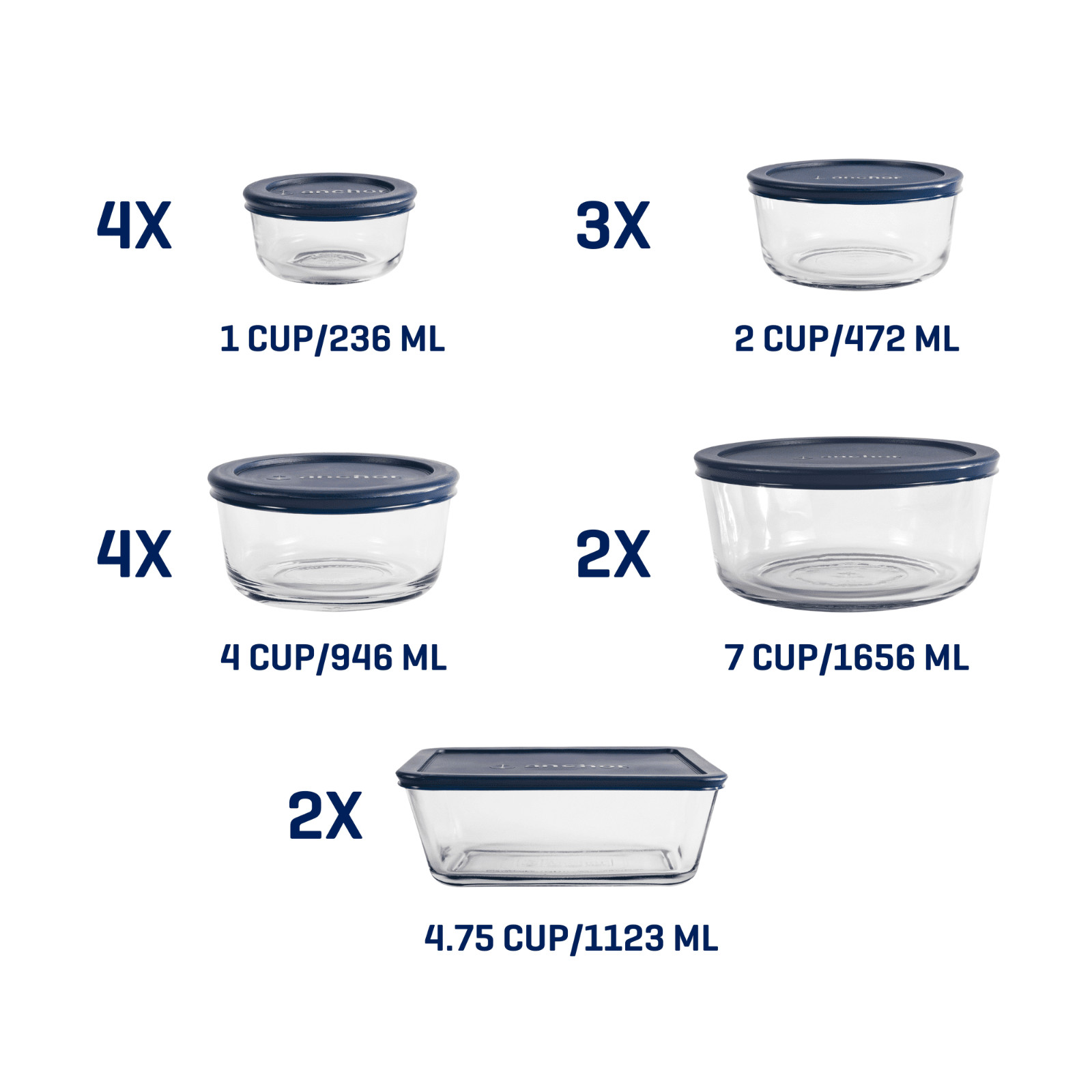 2Pack Anchor Hocking Glass Food Storage Containers 30Pc Set SnugFit Lids Kitchen