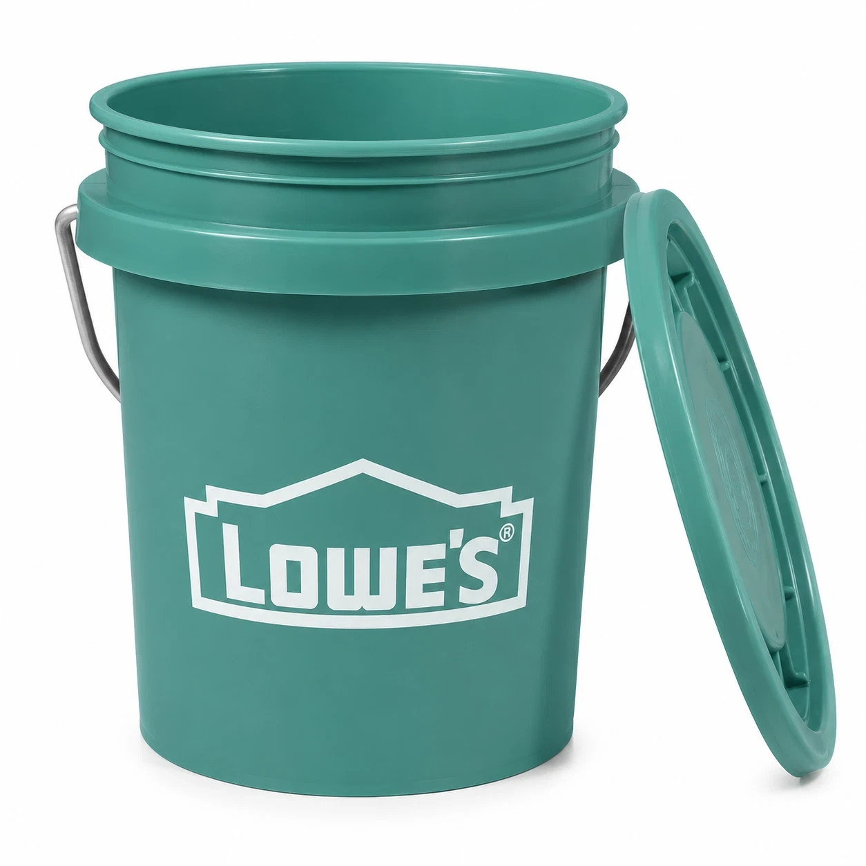 Limited Edition Teal LOWES mini bucket with lid .42 quart NEW!